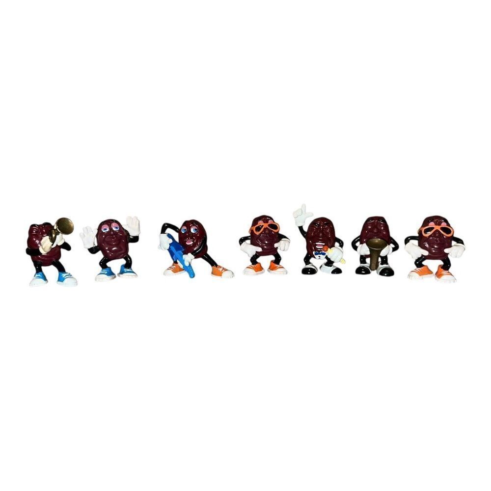 Hardees Vintage Lot of 7 California Raisins Figures Plastic 1989 Musicians EUC